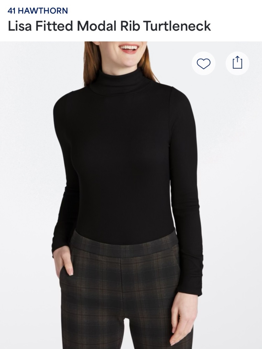 41 Hawthorne black turtleneck.
